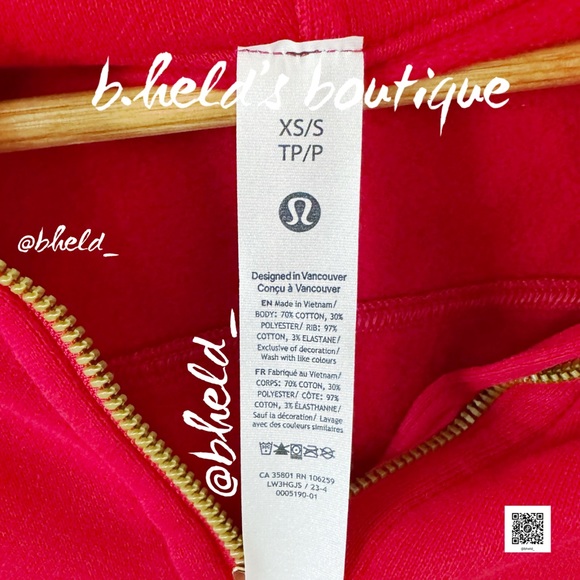 lululemon Lunar New Year Scuba Oversized Half-Zip Hoodie Dark Red Size XS/S NWT - Picture 6 of 15